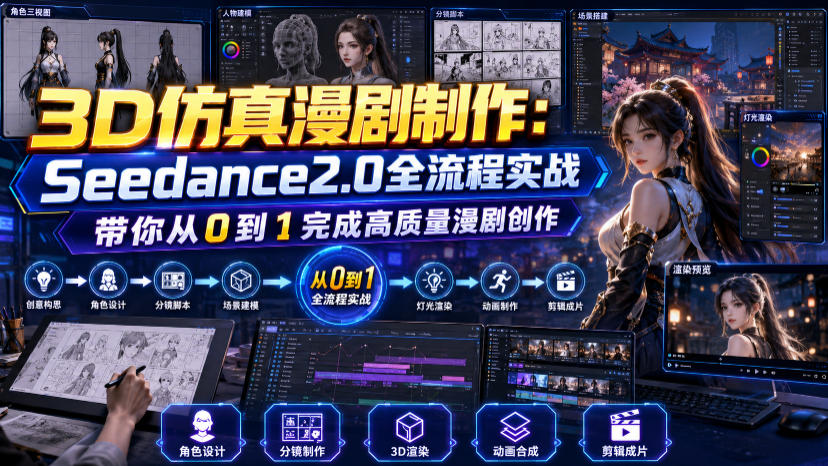 3D仿真漫剧制作：Seedance2.0全流程实战，带你从0到1完成高质量漫剧创作|无忧资源社