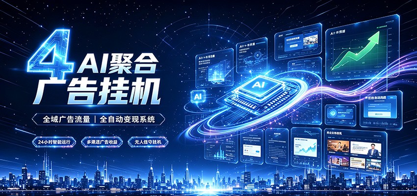 全域广告流量聚合,AI无人挂机稳赚佣金,打造长期稳定被动收入副业|无忧资源社