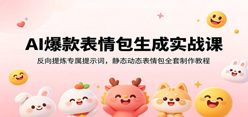 AI爆款表情包生成实战课：反向提炼专属提示词，静态动态表情包全套制作教程|无忧资源社