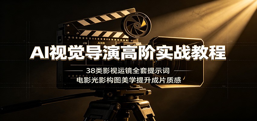 AI视觉导演高阶实战教程：38类影视运镜全套提示词，电影光影构图美学提升成片质感|无忧资源社