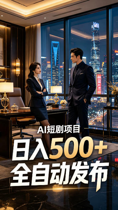 快手AI短剧自动发布，矩阵批量运营变现，轻资产副业项目，日入500+【揭秘】|无忧资源社