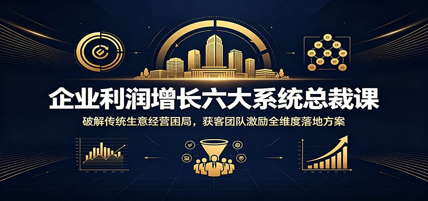 企业利润增长六大系统总裁课：破解传统生意经营困局，获客团队激励全维度落地方案|无忧资源社