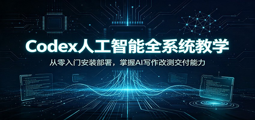 Codex人工智能全系统教学：从零入门安装部署，掌握AI写作改测交付能力|无忧资源社