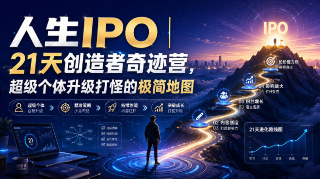 人生IPO︱21天创造者奇迹营,超级个体升级打怪的极简地图|无忧资源社