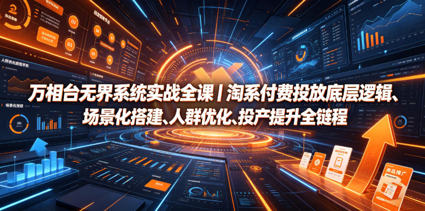 万相台无界系统实战全课｜淘系付费投放底层逻辑、场景化搭建、人群优化、投产提升全链路运营教程|无忧资源社