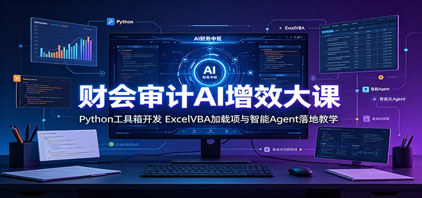 财会审计AI增效大课：Python工具箱开发，ExcelVBA加载项与智能Agent落地教学|无忧资源社