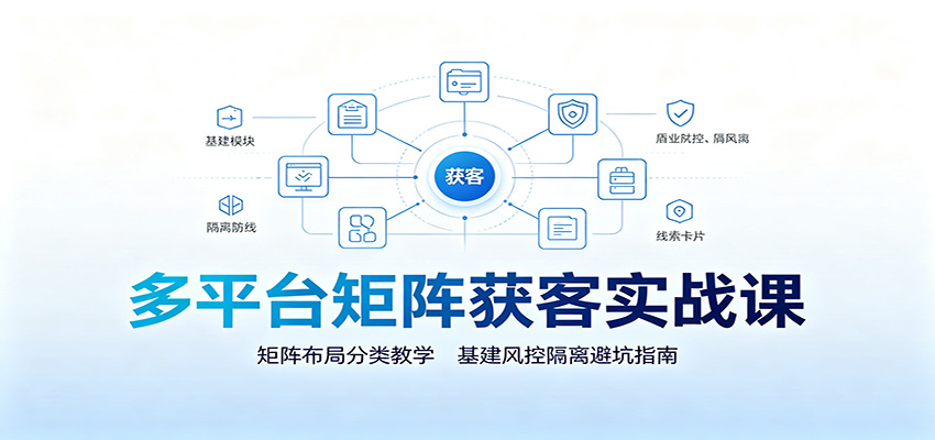 多平台矩阵获客实战课：矩阵布局分类教学，基建风控隔离避坑指南|无忧资源社