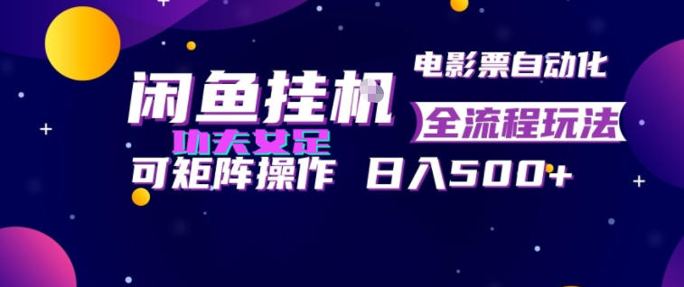 闲鱼挂G卖电影票自动全流程玩法，可矩阵操作，轻松日入500+【揭秘】|无忧资源社