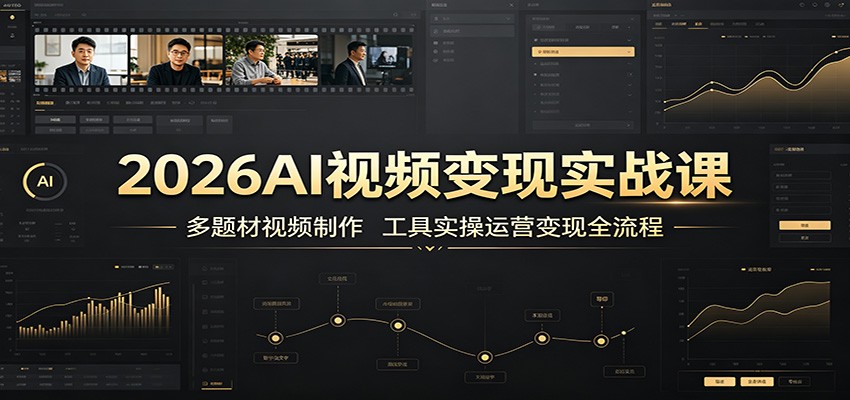 2026AI视频变现实战课：多题材视频制作，工具实操运营变现全流程|无忧资源社