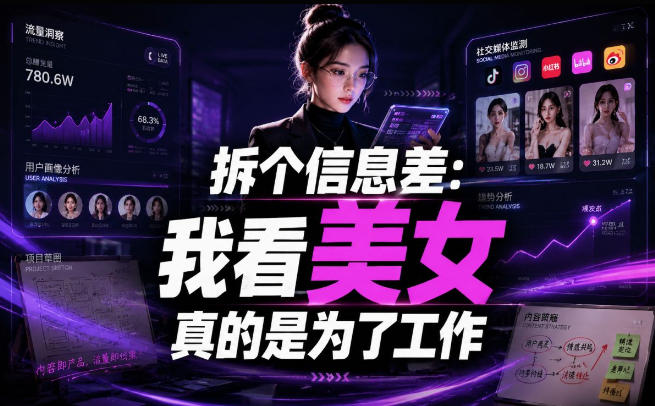 【理直气壮】我给看美女找了一个非常恰当的理由,信息差项目|无忧资源社