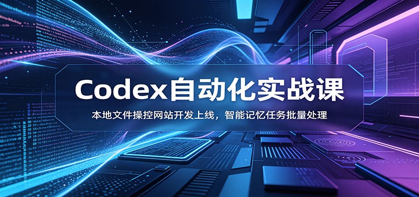 Codex自动化实战课：本地文件操控网站开发上线，智能记忆任务批量处理|无忧资源社