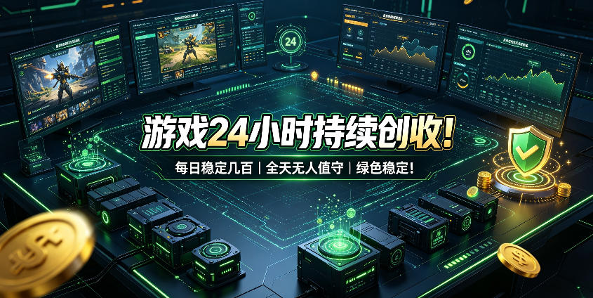 游戏24小时持续创收！每日稳定几百，全天无人值守，绿色稳定！【揭秘】|无忧资源社