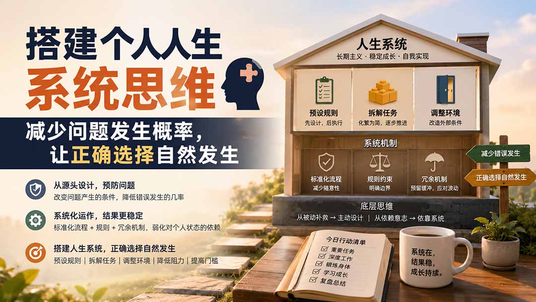 （19985期）付费文章：搭建个人人生系统思维：减少问题发生概率，让正确选择自然发生|无忧资源社