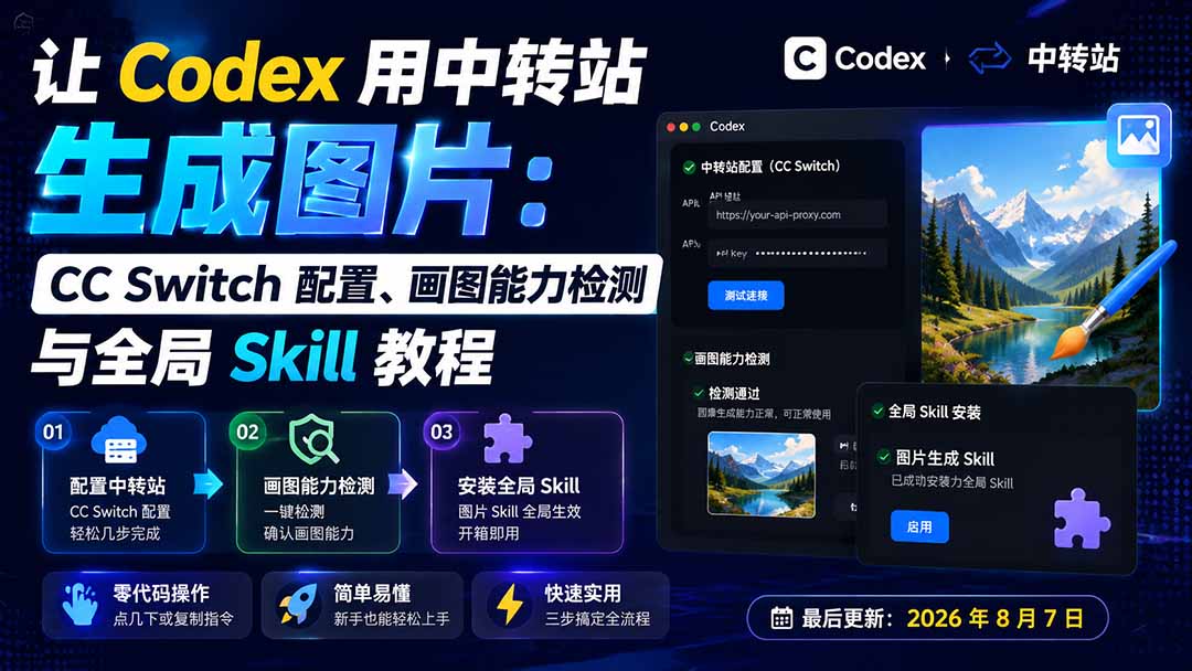 (19777期)让 Codex 用中转站生成图片:CC Switch 配置、画图能力检测与全局 Skill 教程|无忧资源社