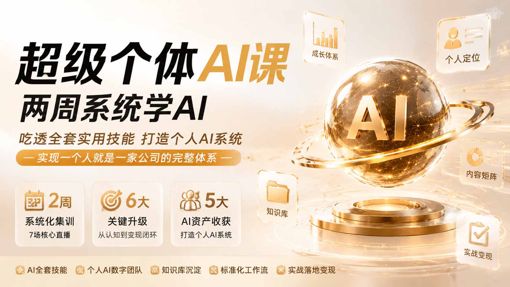 （19827期）超级个体AI课两周系统学AI；吃透全套实用技能打造个人AI系统，实现一个人就是一家公司的完整体系|无忧资源社
