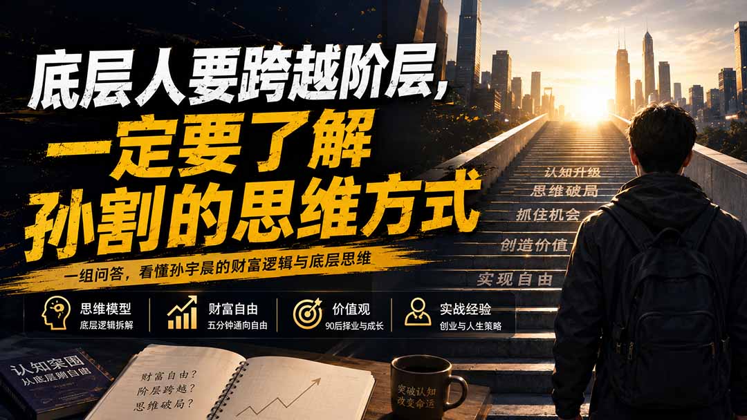 （20040期）付费文章：底层人要跨越阶层，一定要了解孙割的思维方式|无忧资源社