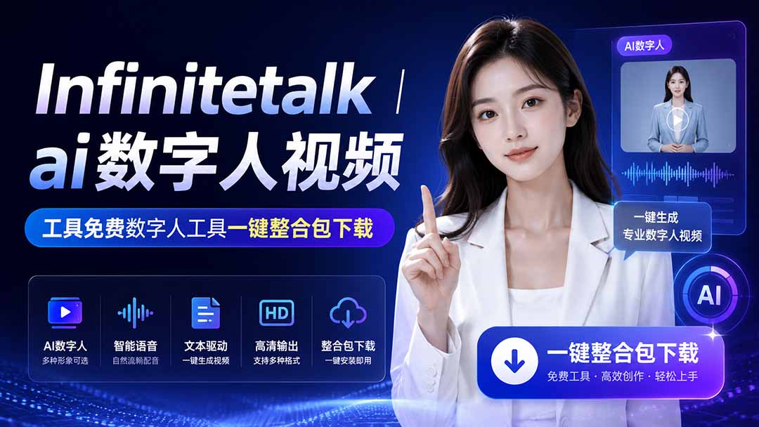 （20008期）Infinitetalk丨ai数字人视频-工具免费数字人工具一键整合包下载|无忧资源社