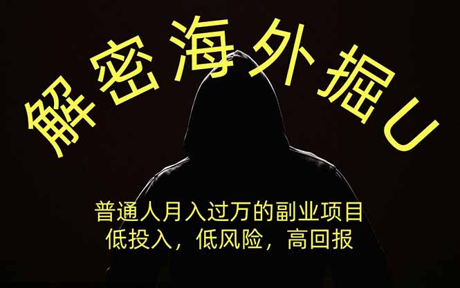 （19841期）解密海外掘U，普通人月入过万的副业项目，低投入、低风险高回报，没有之一|无忧资源社