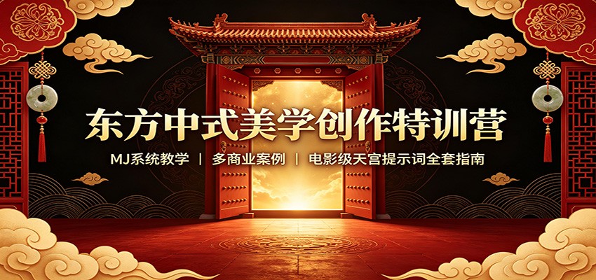 东方中式美学创作特训营：MJ系统教学，多商业案例，电影级天宫提示词全套指南|无忧资源社