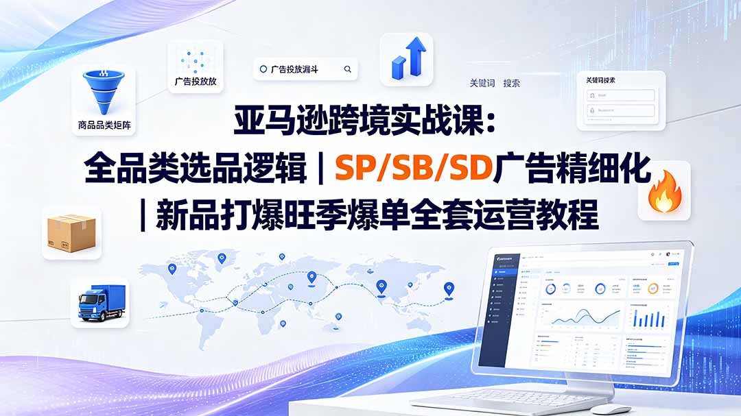 （20160期）亚马逊跨境实战课-更新8月：全品类选品逻辑｜SP/SB/SD广告精细化｜新品打爆旺季爆单全套运营教程|无忧资源社