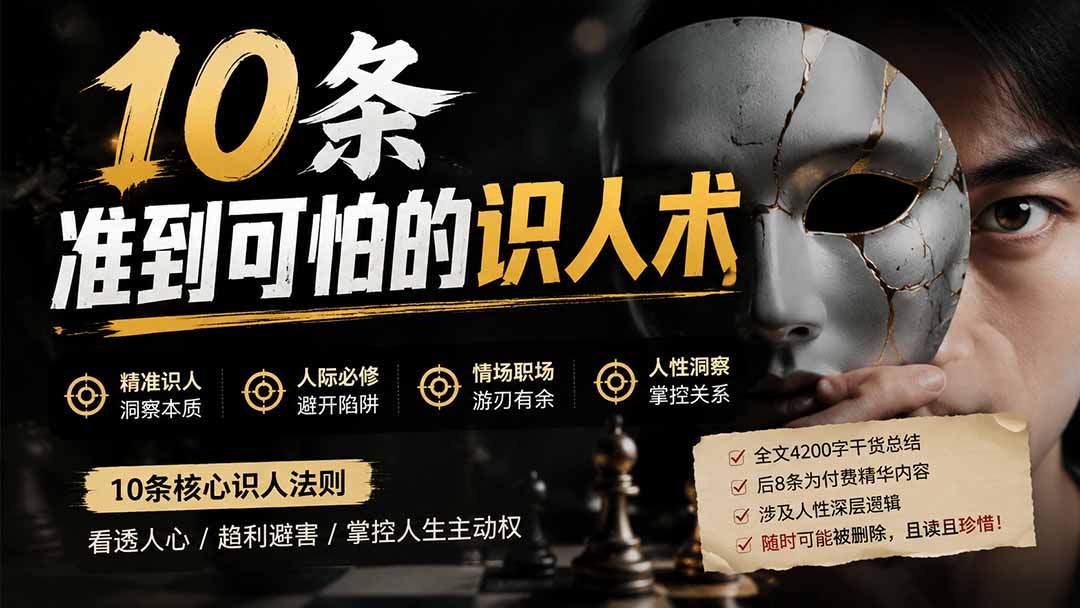 （19751期）付费文章：分享10条准到可怕的识人术术，希望能帮到大家。|无忧资源社