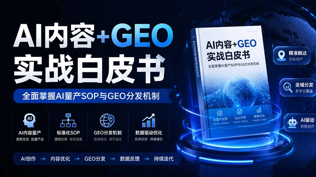 （19729期）AI内容+GEO实战白皮书。全面掌握AI量产SOP与GEO分发机制|无忧资源社