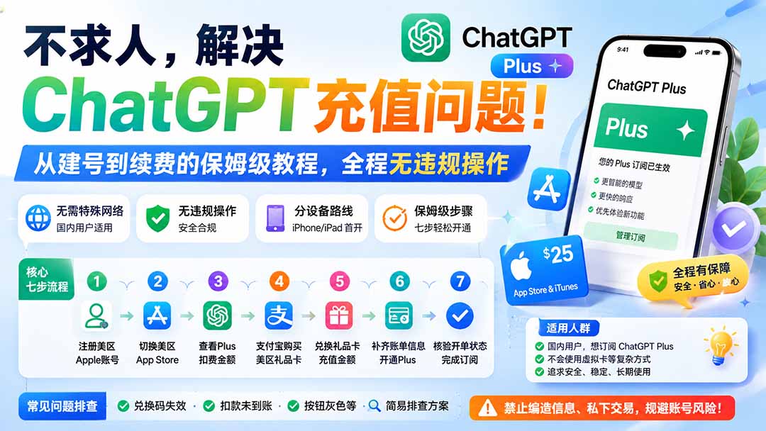 （19898期）不求人，解决ChatGPT充值问题！从建号到续费的保姆级教程，全程无违规操作|无忧资源社