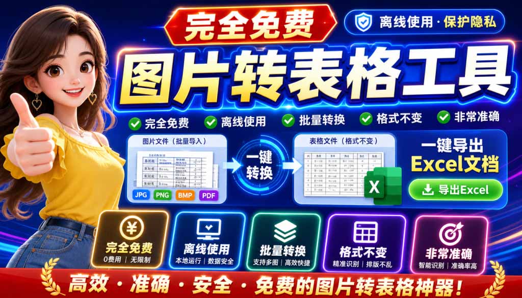 (19972期)图片表格识别提取工具,支持一键从图片中智能提取表格并导出Excel文件,可离线免网运行,FastTableOCR|无忧资源社