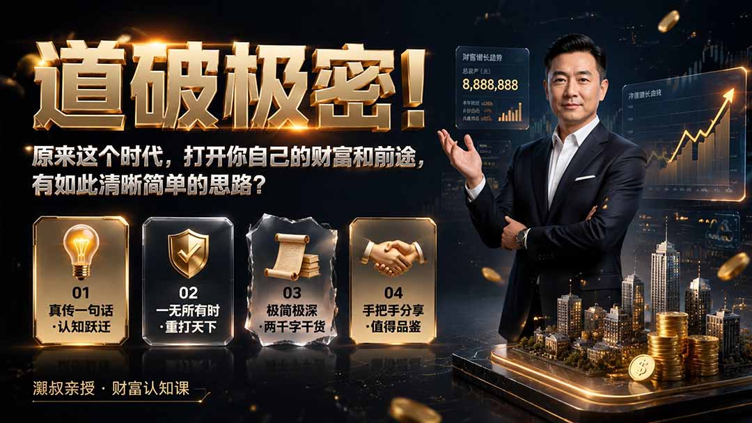 （19661期）付费文章：道破极密！原来这个时代，打开你自己的财富和前途，有如此清晰简单的思路？|无忧资源社