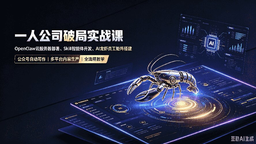 （19995期）一人公司破局实战课｜OpenClaw云服务器部署、Skill智能体开发、AI龙虾员工矩阵搭建，公众号自动写作与多平台内容…|无忧资源社