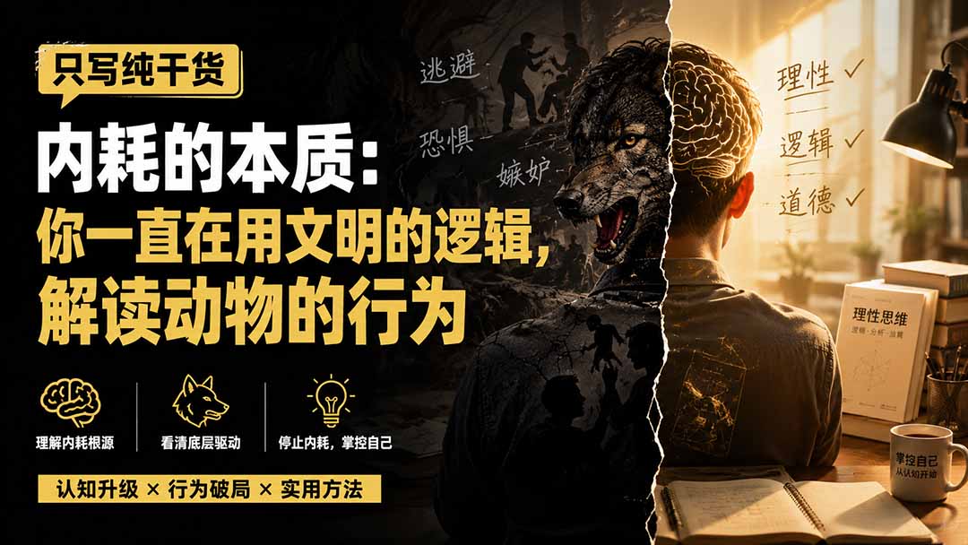 （19849期）付费文章：只写纯干货-内耗的本质：你一直在用文明的逻辑，解读动物的行为|无忧资源社
