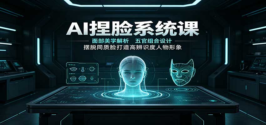 AI捏脸系统课：面部美学解析，五官组合设计，摆脱同质脸打造高辨识度人物形象|无忧资源社