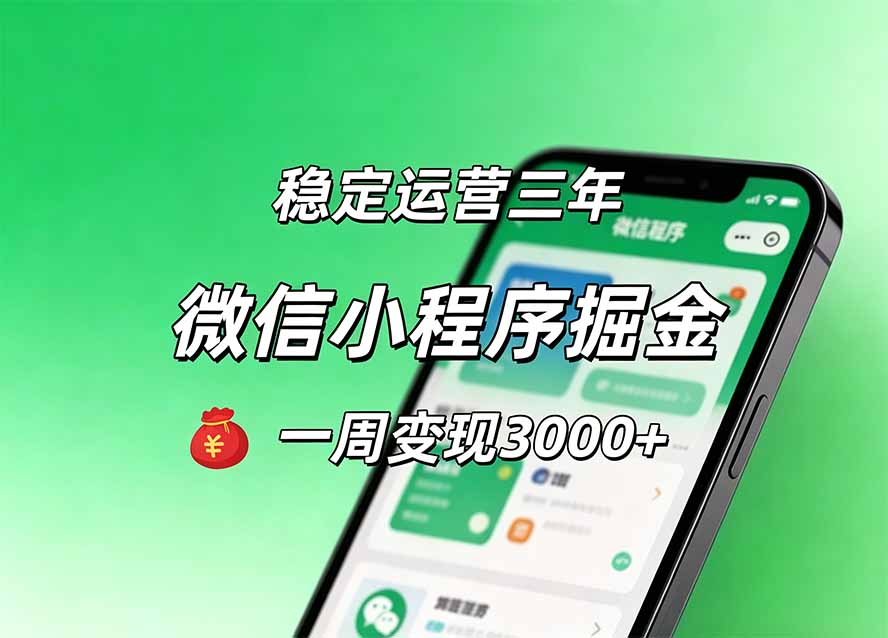 （20077期）月收益稳定1W+的微信小程序，前期积累客户，后期躺平养老，小白轻松上手|无忧资源社