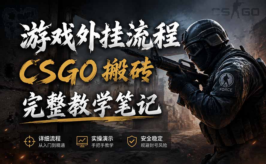 （19719期）游戏挂机全流程笔记分享，CSGO游戏搬砖，小白看了当天学会见收益|无忧资源社