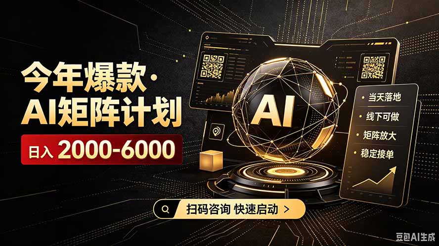 （19703期）AI矩阵计划！日收益3000-8000+，项目绿色长久，安全合规靠谱，可批量放大。扶持工作室和分公司|无忧资源社