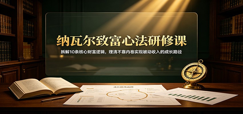 纳瓦尔致富心法研修课:拆解10条核心财富逻辑,理清不靠内卷实现被动收入的成长路径|无忧资源社