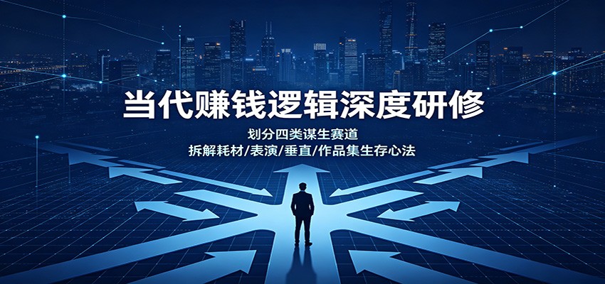 当代赚钱逻辑深度研修：划分四类谋生赛道，拆解耗材/表演/垂直/作品集生存心法|无忧资源社