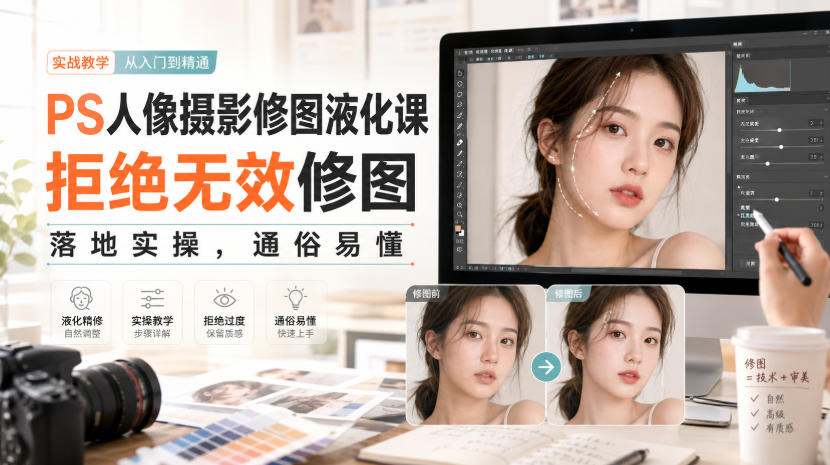 PS人像摄影修图液化课，拒绝无效修图，落地实操，通俗易懂|无忧资源社