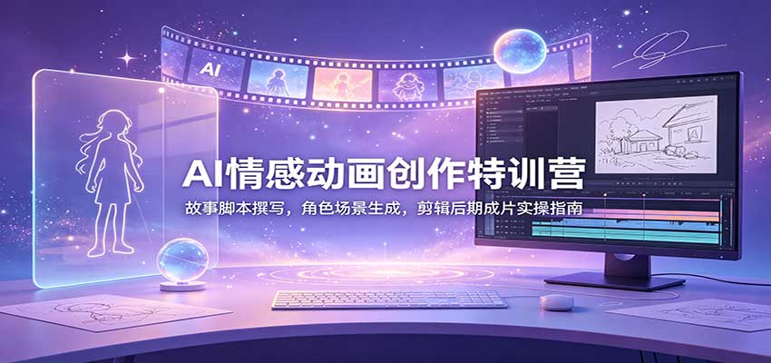 AI情感动画创作特训营：故事脚本撰写，角色场景生成，剪辑后期成片实操指南|无忧资源社
