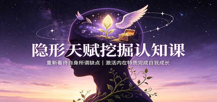 隐形天赋挖掘认知课：重新看待自身所谓缺点，激活内在特质完成自我成长|无忧资源社