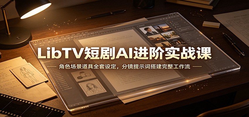 LibTV短剧AI进阶实战课：角色场景道具全套设定，分镜提示词搭建完整工作流|无忧资源社
