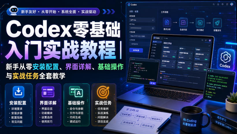 Codex零基础入门实战教程｜新手从零安装配置、界面详解、基础操作与实战任务全套教学|无忧资源社