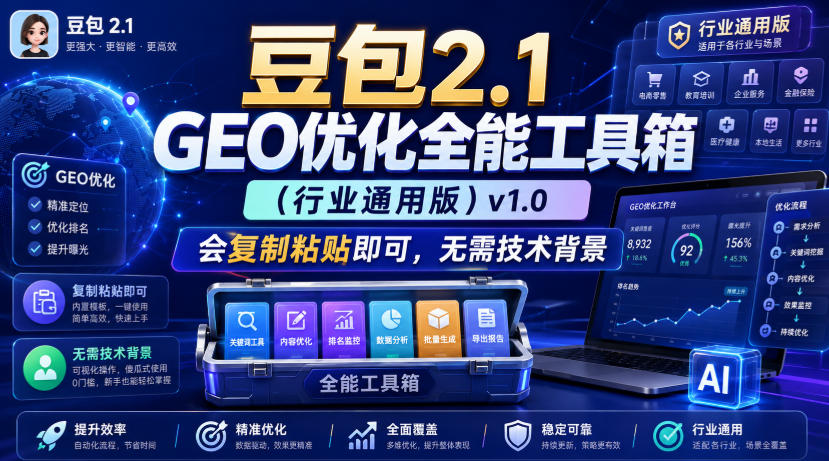 豆包2.1 GEO优化全能工具箱（行业通用版）v1.0，会复制粘贴即可，无需技术背景|无忧资源社