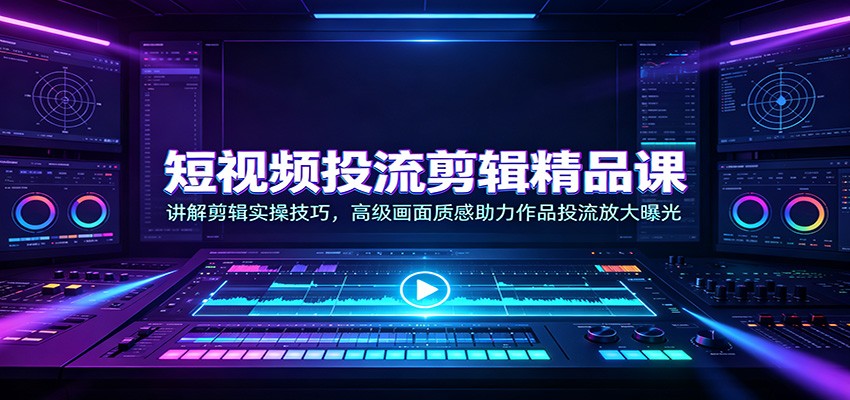 短视频投流剪辑精品课：讲解剪辑实操技巧，高级画面质感助力作品投流放大曝光|无忧资源社