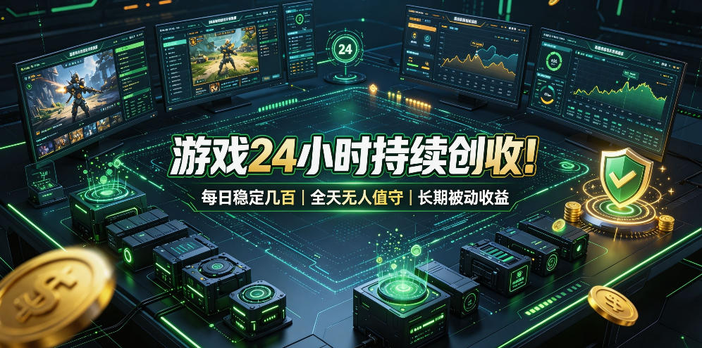 游戏24小时持续创收!每日稳定几百,全天无人值守,长期被动收益【揭秘】|无忧资源社