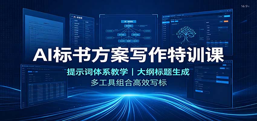 AI标书方案写作特训课：提示词体系教学，大纲标题生成，多工具组合高效写标|无忧资源社