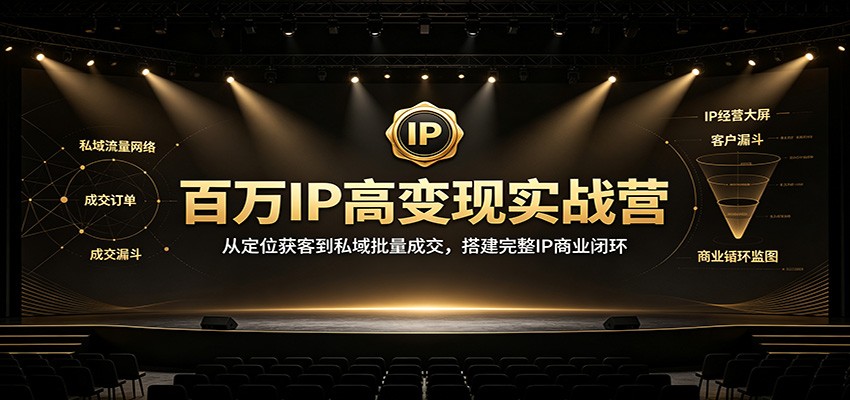 百万IP高变现实战营：从定位获客到私域批量成交，搭建完整IP商业闭环|无忧资源社
