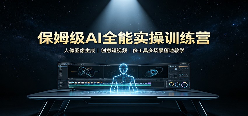 保姆级AI全能实操训练营：人像图像生成，创意短视频，多工具多场景落地教学|无忧资源社