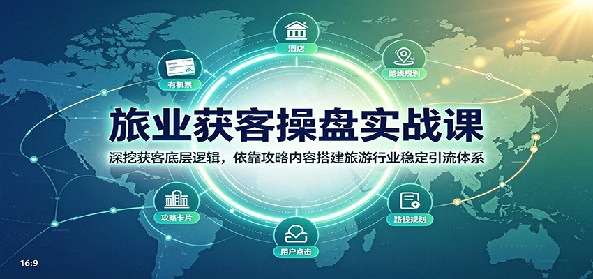 旅业获客操盘实战课:深挖获客底层逻辑,依靠攻略内容搭建旅游行业稳定引流体系|无忧资源社