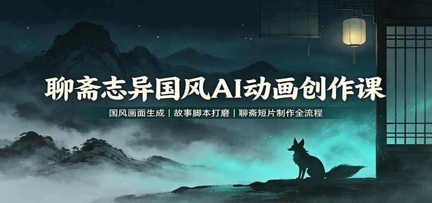 聊斋志异国风AI动画创作课:国风画面生成,故事脚本打磨,聊斋短片制作全流程|无忧资源社